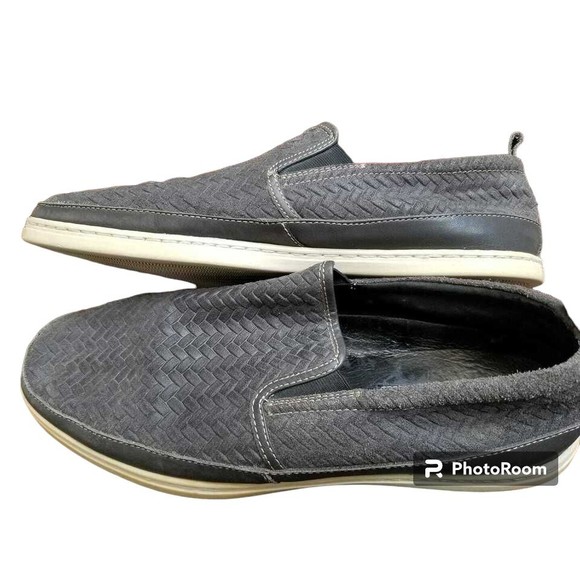 Modern Fiction Men\'s Gray Leather Loafers US Size 11 RAND Woven Comfort Slip On main image 6